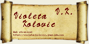 Violeta Kolović vizit kartica